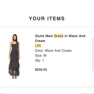 LPA Polka Dot Maxi Dress in Black and Cream